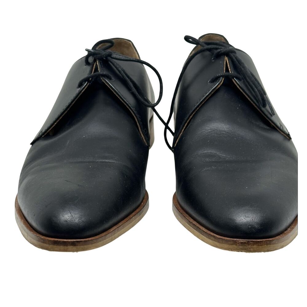 Everlane Modern Oxford Women’s 10.5 Black Leather Lace Up Derby Shoes Italy - Picture 3 of 8